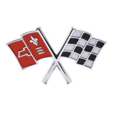 Trim Parts 1965 Chevrolet Corvette Front "X-Flag" Emblem W/Fasteners, Each - (5232)