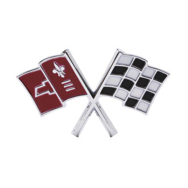 Trim Parts 1966 Chevrolet Corvette Front "X-Flag" Emblem W/Fasteners, Each - (5233)