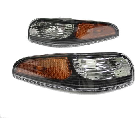 1997-04 Chevrolet Corvette; Parking Corner Light Assemblies; Clear Lens With Amber Turn Signal; Black Housing