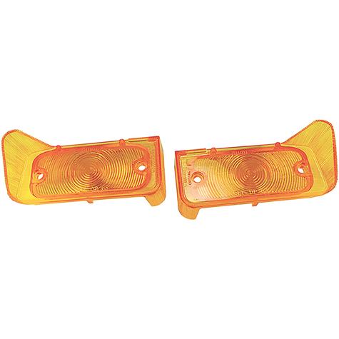 1964-65 GTO, 1966-67 Tempest, LeMans, 1963-65 Bonneville, Catalina; Park Lamp Lenses; Amber; LH and RH