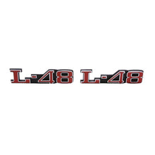 Trim Parts 1973-82 Chevrolet Corvette Hood “L-48” Emblem W/Fasteners, Pair - (5971)