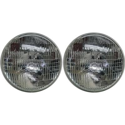 Headlamp Sealed Beam Set; 12 Volt; High / Low; 7" Round; With Power Beam Logo; Pair