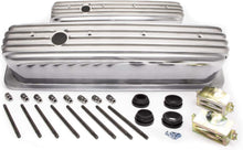 Tall Finned Polished Aluminum Center Bolt Valve Cover for Small Block Chevy