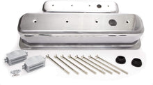TALL PLAIN POLISHED ALUMINUM CENTER BOLT VALVE COVER FOR SMALL BLOCK CHEVY