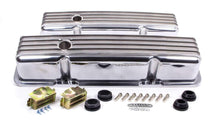 Tall Finned Polished Aluminum Valve Cover for Small Block Chevy