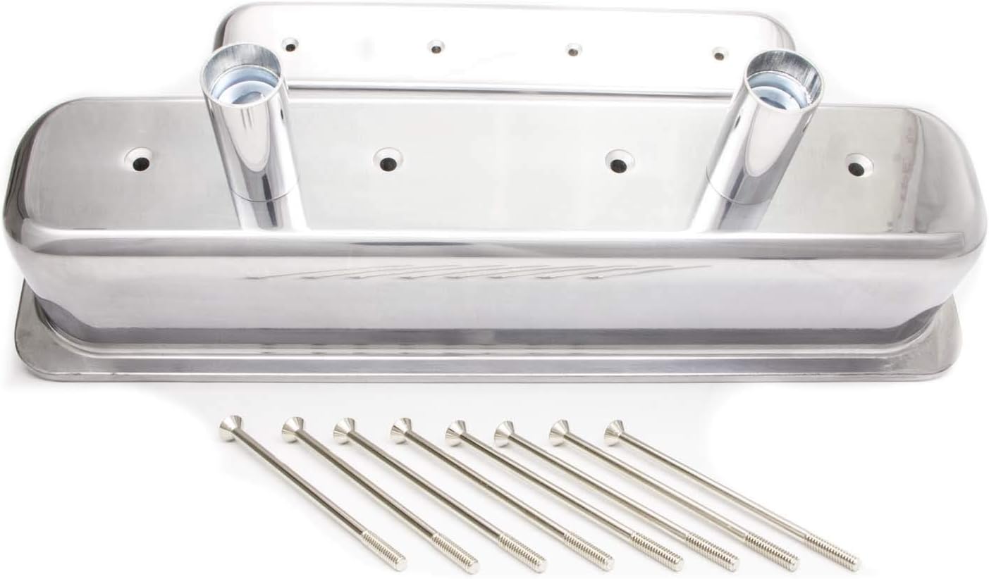 Company R6150 Tall Aluminum Circle Track Center Bolt Valve Cover with Tubes for