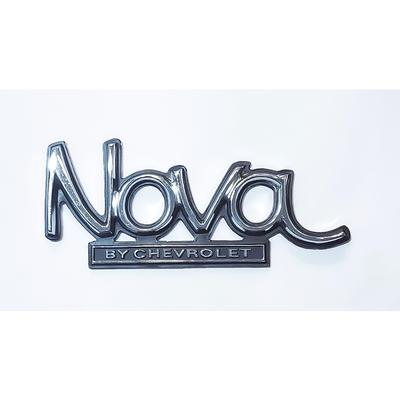 6260837 - 1974 Chevrolet; Nova-by-Chevrolet Nameplate Hood and Trunk Emblem; Each; GM Licensed