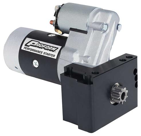 High Torque Starter. Chevy V6, S/B & B/B V8. Heavy Duty 12V 2.2 Motor, 15:1 Comp., Staggered Mount, Black Matte Mounting