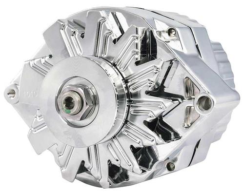 100% New, Chrome Alternator,  Gm 1973-86, Internal Regulator.