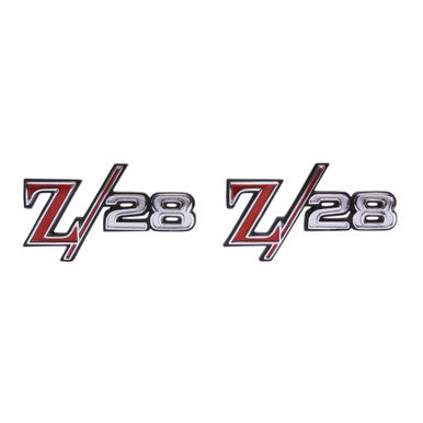 Trim Parts 1969 Chevrolet Camaro Front Fender “Z-28” Emblem W/Fasteners, Pair - (6759)