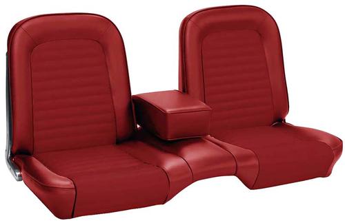 1965 Mustang Standard Front Bench Vinyl Seat Upholstery Set - Red
