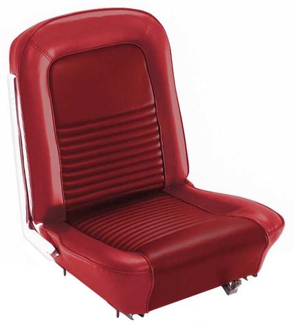 1967 Ford Mustang; Coupe; Standard Full Set Seat Upholstery; w/ Front Buckets; Red