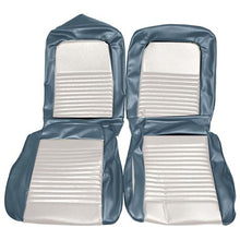 1967 Mustang Convertible w/ Front Buckets Standard Full Set Upholstery - 67 Blue / White Inserts