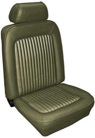 1969 Ford Mustang; Standard Front Bucket Seat Covers; Dark Ivy Gold