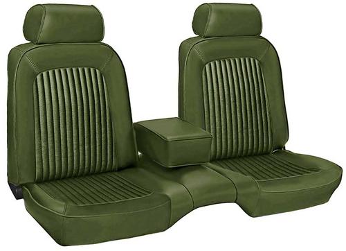 1969 Mustang Coupe with Front Bench Reproduction Standard Full Set Upholstery - Dark Ivy Gold