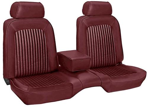 1969 Mustang Coupe with Front Bench Reproduction Standard Full Set Upholstery - Dark Red