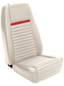 1969 Mustang Mach I Reproduction Full Set Seat Upholstery - White with Red Stripe
