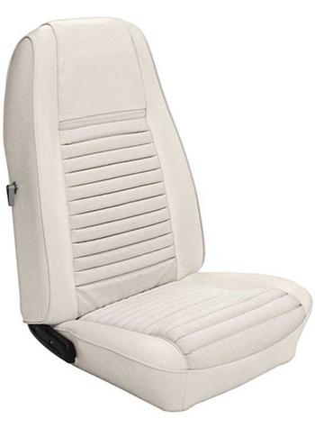 1970 Mustang Mach I Front Only Reproduction Bucket Seat Upholstery - White with White Stripe