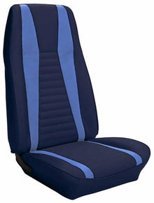 1971-73 Mustang Mach I Front Buckets Only Reproduction Upholstery Set - Blue with Blue Stripe