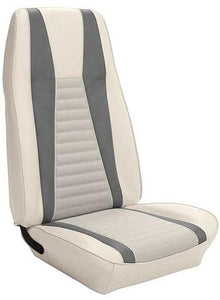 1971-73 Mustang Mach I w/ Front Bucket Seats Full Set Upholstery; White w/ Gray Stripe