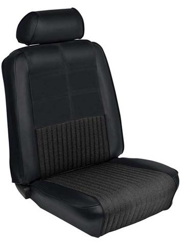 1969 Mustang Coupe with Bucket Seats Reproduction Deluxe / Grande Full Set Upholstery - Black