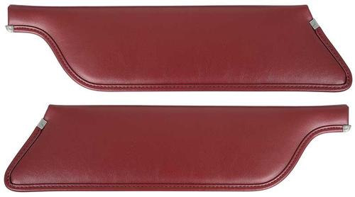 1965-66 Mustang Convertible Padded Sun Visors - 1966 Red