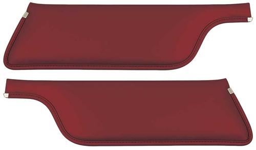 1967-68 Mustang Convertible Padded Sun Visors - 67 Red