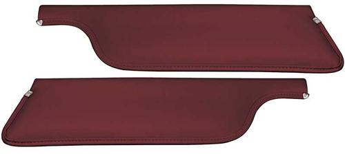 1969-73 Mustang Convertible Padded Sun Visors - Dark Red