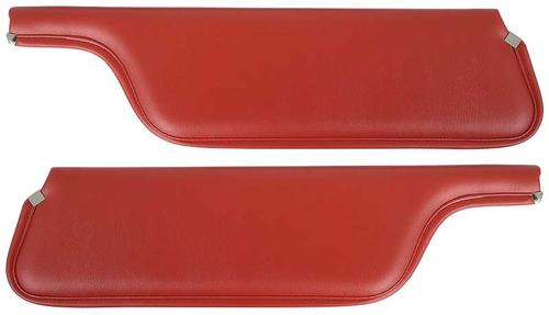 1969-73 Mustang Convertible Padded Sun Visors - Vermillion