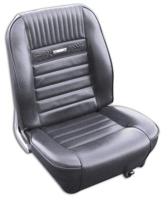 1965-66 Mustang Coupe Deluxe Sport Pony Full Set Seat Upholstery - Black