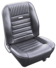1965-66 Mustang Coupe Deluxe Sport Pony Full Set Seat Upholstery - Black