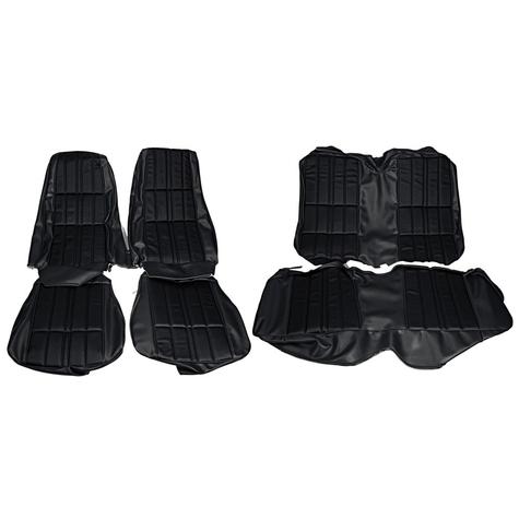 1971-73 Mustang Coupe with Buckets Reproduction Deluxe/Grande Full Set Upholstery - Black