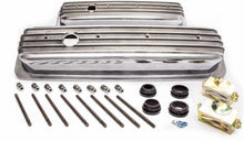 Short Finned Polished Aluminum Center Bolt Valve Cover for Small Block Chevy