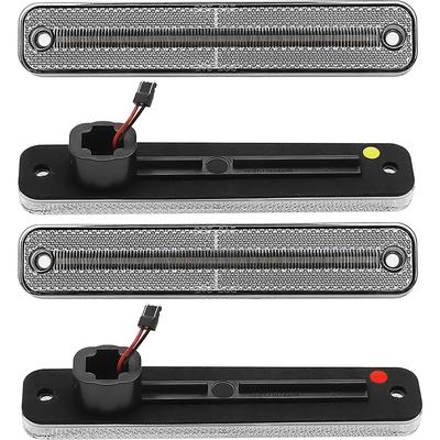 1973-79 Ford F-100, F-150, F-250; 1978-79 Bronco; Side Marker Lamp Set; Front & Rear; Clear Lens; Amber/Red; LED