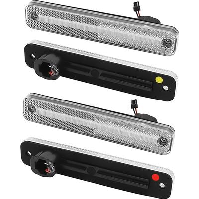 1973-79 Ford F-100, F-150, F-250; 1978-79 Bronco; Side Marker Lamp Set; Front & Rear; Clear Lens; Amber/Red; LED