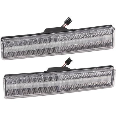 1980-86 Ford F-100, F-150, F-250, F-350, Bronco; Front Side Marker Lamp; Clear Lens; Amber LED; Pair;