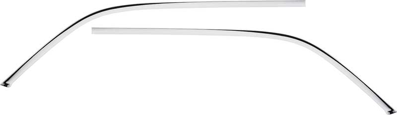 748560 - 1967-68 Camaro, 1967-69 Firebird; Interior Headliner Side Moldings; Polished Aluminum; For Deluxe and Custom In