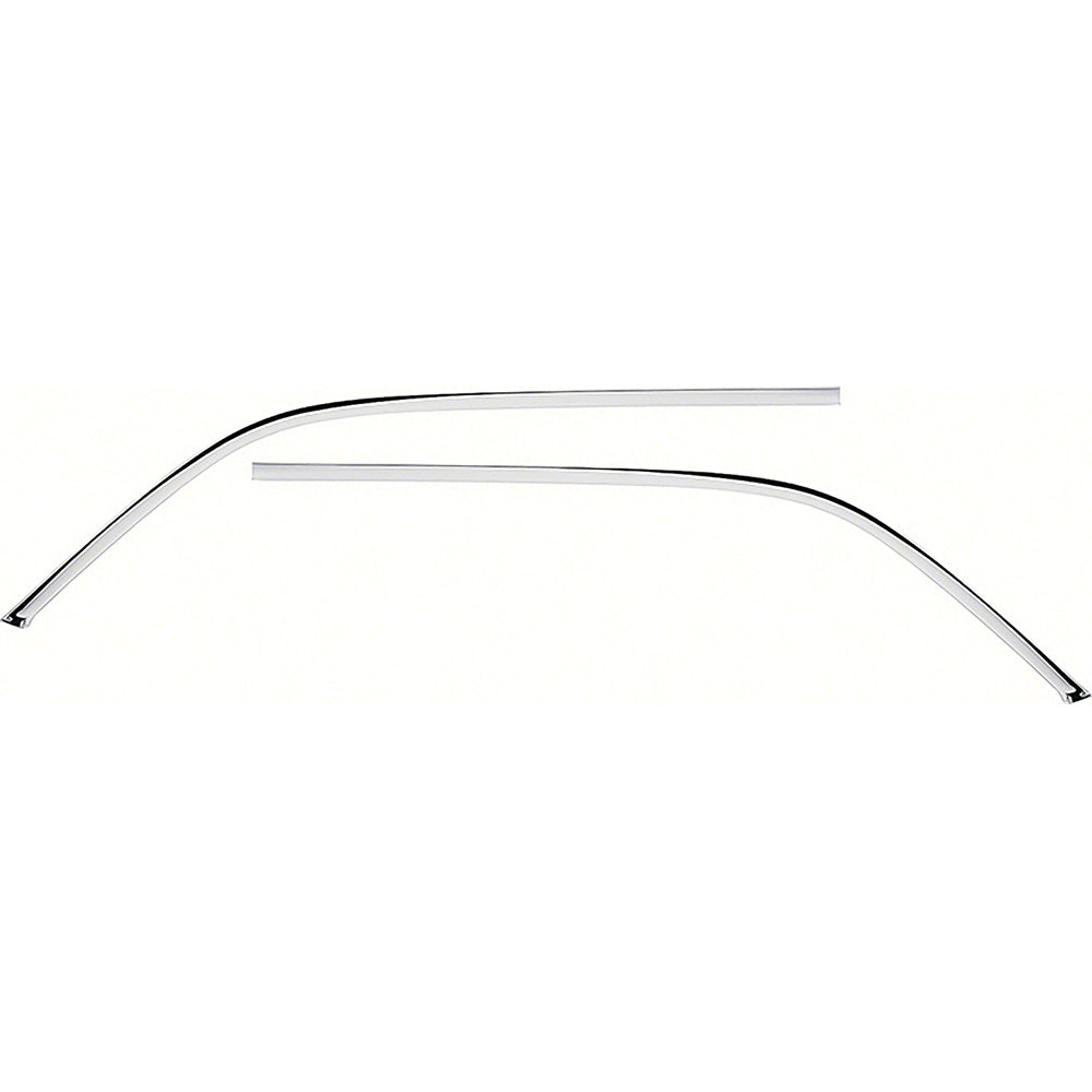748560 - 1967-68 Camaro, 1967-69 Firebird; Interior Headliner Side Moldings; Polished Aluminum; For Deluxe and Custom In