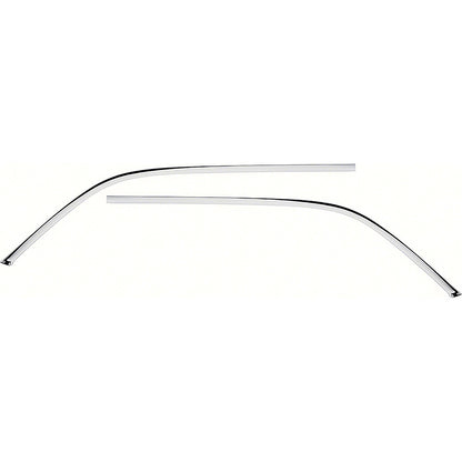 748560 - 1967-68 Camaro, 1967-69 Firebird; Interior Headliner Side Moldings; Polished Aluminum; For Deluxe and Custom In