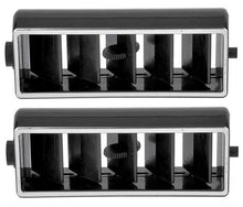 1970-78 Camaro, 1969-74 Nova, 1977-82 Corvette; Center AC Dash Vent Deflector; Black with Chrome Trim; Pair; Various Mod