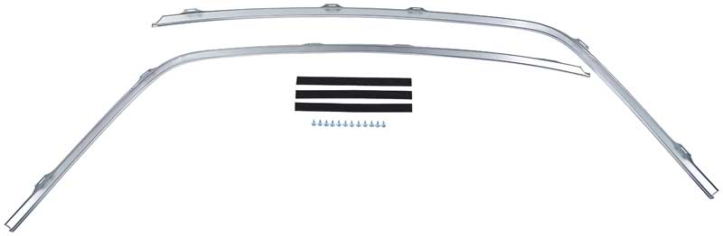 748625 - 1970-81 Camaro, Firebird; Roof Drip Rail Molding Set; Stamped Aluminum; RH & LH; Pair