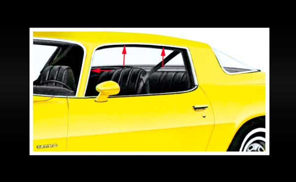 748626 - 1970-81 Camaro, Firebird; Roof Drip Rail Molding Set; Stainless Steel; RH & LH; Pair