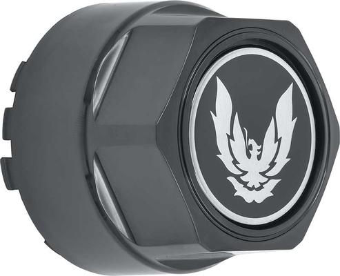 748674 - 1982-92 Firebird; Wheel Center Caps; Black; Silver Emblem; w/o Metal Retainers; 4 Piece Set