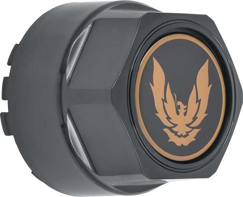 748675 - 1982-92 Firebird; Wheel Center Caps; Black; Gold Emblem; w/o Metal Clips; 4 Piece Set