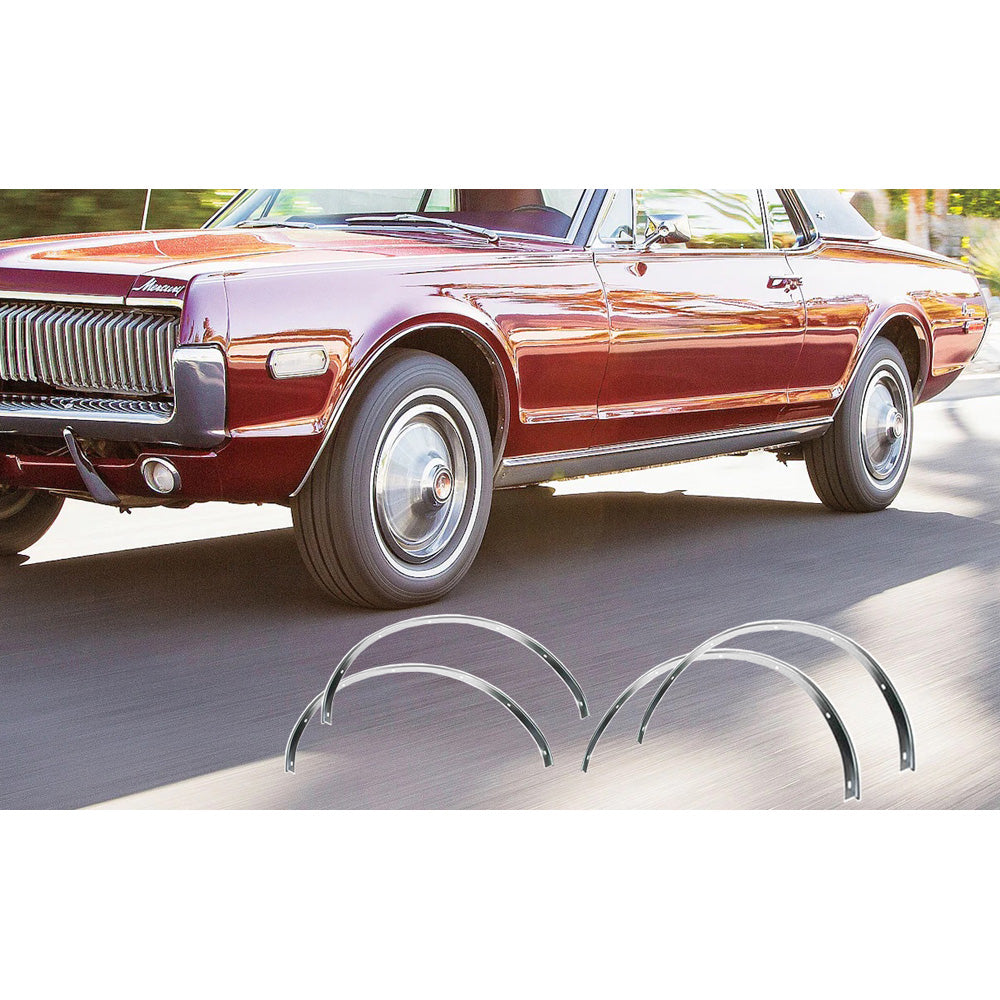 748843 - 1967-68 Mercury Cougar; Wheel Opening Moldings; Set of 4