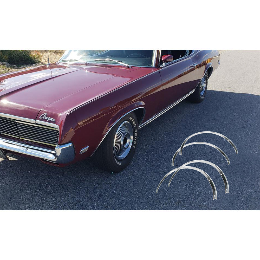 748844 - 1969-70 Mercury Cougar; Wheel Opening Moldings; Set of 4