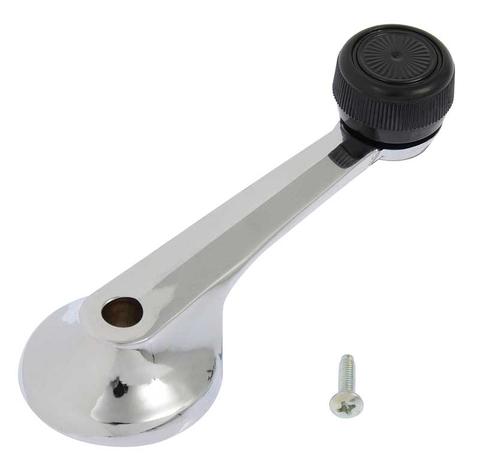 1974-1993 Mustang, Capri; Door Window Handle; Chrome; with Black Knob