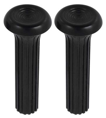 1968-70 GM; Door Lock Knobs; Plastic; Ribbed Design; Black; Pair