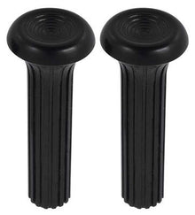 1968-70 GM; Door Lock Knobs; Plastic; Ribbed Design; Black; Pair