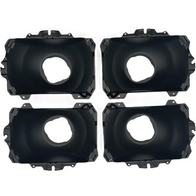 1979-86 Ford Mustang; 4-Piece Headlight Bucket Set; Satin Black Finish